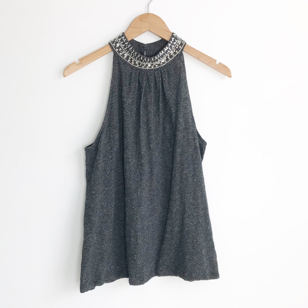 ANTHROPOLOGIE Vanessa Virginia Jeweled Halter Top